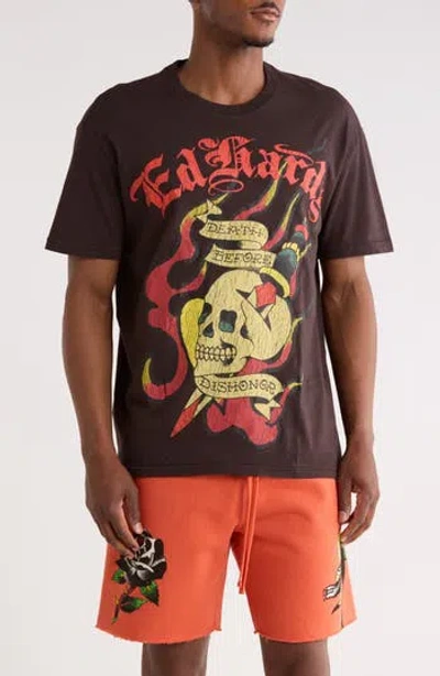 Ed Hardy Dagger Skull Graphic T-shirt In Black