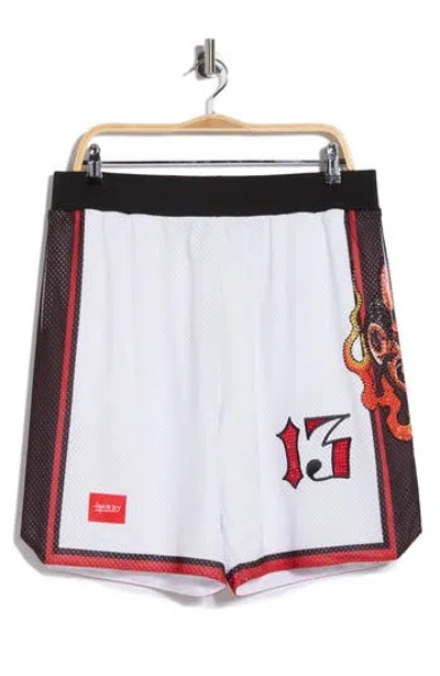 Ed Hardy Devil Head Shorts In White