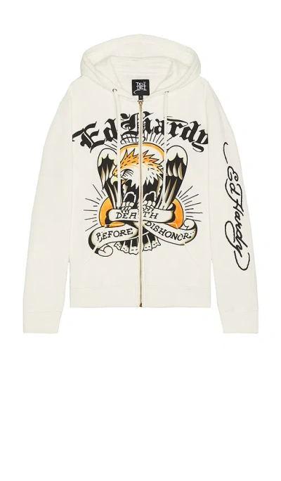 Ed Hardy Eagle Fleece Zip Up Hoodie