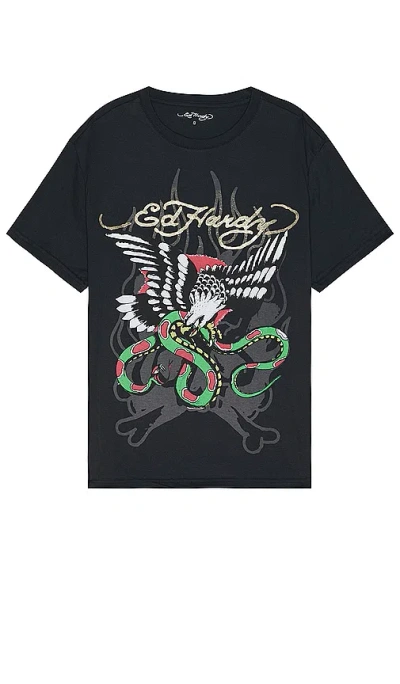 Ed Hardy Eagle Snake T恤 In Black