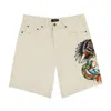 Ed Hardy Men's Battle Skull Skater Short In Khaki In Beige