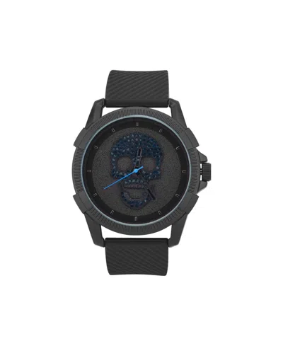 Ed Hardy Men's Black Silicone Strap Analog Watch 48mm In Black,navy