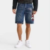 Ed Hardy Men's Death Or Glory Denim Shorts In Mid Blue
