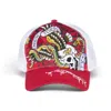 Ed Hardy Men's Embroidered Ntc Eagle Hat In Cherry/white In Red