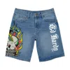 Ed Hardy Men's Fire Cobra Skater Short In 2k Wash In Blue