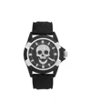 Ed Hardy Men's Matte Black Silicone Strap Analog Watch 44mm In Black
