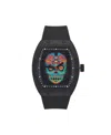 Ed Hardy Men's Matte Black Silicone Strap Analog Watch 53mm In Black,multi