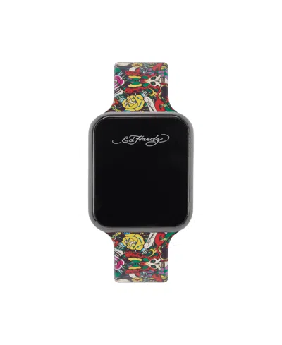 Ed Hardy Men's Multicolor Silicone Strap Watch 45mm In Black,multicolor