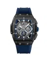 Ed Hardy Men's Navy Textured Silicone Strap Watch 48mm In Navy
