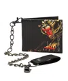 ED HARDY MEN'S PANTHER CHAIN BIFOLD WALLET IN BLACK