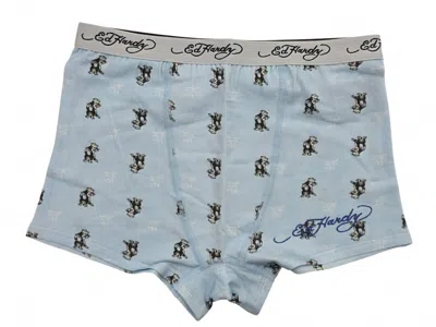 Ed Hardy Men's Sailor Cat High Waisted Boxer Brief In Baby Blue