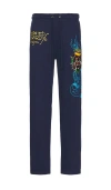 Ed Hardy Panther Bulldog Sweatpant In Midnight In 漆黑