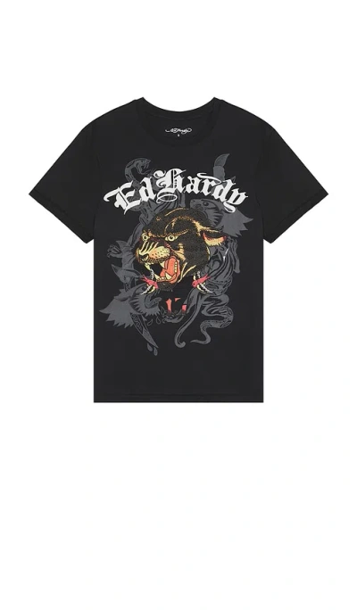 Ed Hardy Panther Head Rhinestone Tee