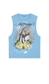 Ed Hardy Panther Roses Cutoff Tee