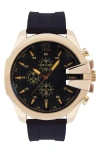 Ed Hardy Quartz Silicone Strap Watch, 44mm In Black