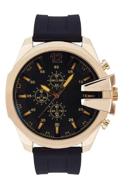 Ed Hardy Quartz Silicone Strap Watch, 44mm In Black