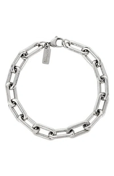 Ed Hardy Rectangle Link Bracelet In Metallic