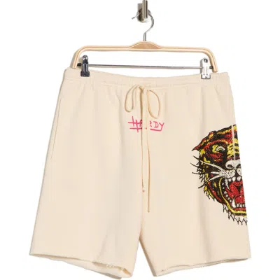 Ed Hardy Retro Tiger Shorts In White