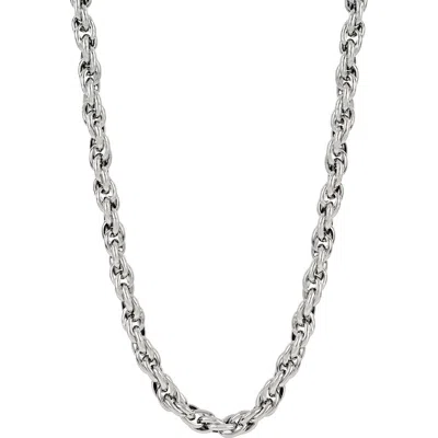 Ed Hardy Rope Chain Necklace In Silver