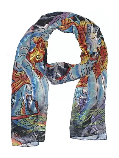 Pre-owned Ed Hardy Scarf In Blue