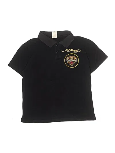 Pre-owned Ed Hardy Kids' Short Sleeve Polo Shirt In Black