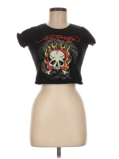 Pre-owned Ed Hardy Short Sleeve T-shirt In Black