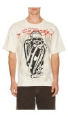 Ed Hardy Skele Rhinestone Boxy Tee In White