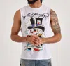 ED HARDY SKULL TOP HAT CUT OFF TEE IN WHITE