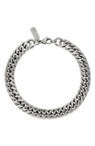 Ed Hardy Stainless Steel Curb Chain Bracelet In Gray