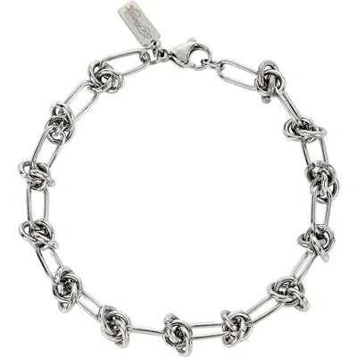 Ed Hardy Stainless Steel Knot Station Chain Bracelet In Neutral