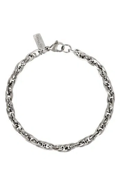 Ed Hardy Stainless Steel Oval Link Chain Bracelet In Gray