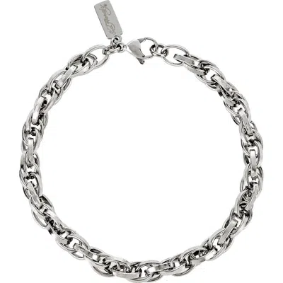 Ed Hardy Stainless Steel Rolo Chain Bracelet In Gray