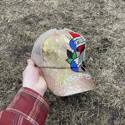 Pre-owned Ed Hardy Vintage Y2k  Cristian Audigier Buymypiece Hat Cap In Multi