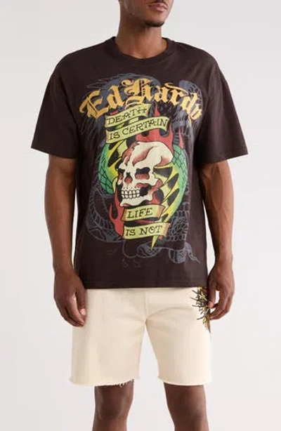Ed Hardy Wing Skull Cotton Graphic T-shirt In Black