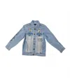 Ed Hardy Women's Brave Eagle Denim Jacket In Light Wash In Blue