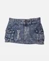 Ed Hardy Women's Heart Dagger Cargo Skirt In Light Wash In Blue