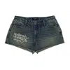 Ed Hardy Women's Heart Dagger Denim Short In Medium Tint In Blue
