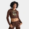 Ed Hardy Women's Koi Fish Full-zip Fleece Hoodie In Brown
