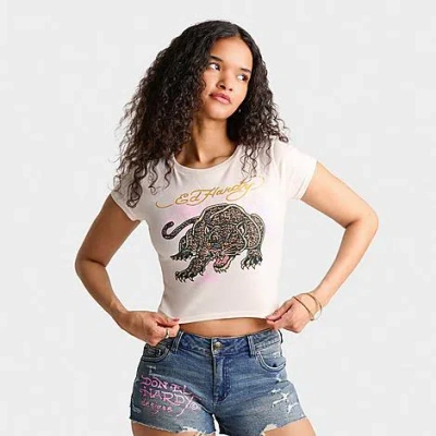 Ed Hardy Women's Leopard Panther Baby T-shirt