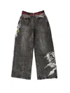 Ed Hardy Women's Lks Dragon Front Zip Jean In Vintage Grey In Multi