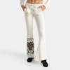 Ed Hardy Women's "love Kills Slowly" Bootcut Fleece Jogger Pants In White