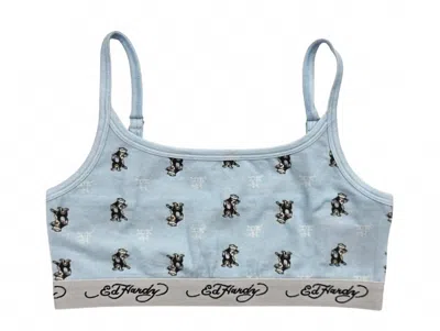 Ed Hardy Women's Sailor Cat Elastic Brallete In Baby Blue