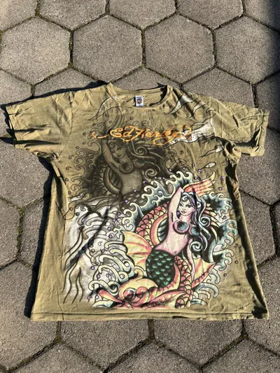 Pre-owned Ed Hardy X Vintage Ed Hardy Mermaid T Shirt
