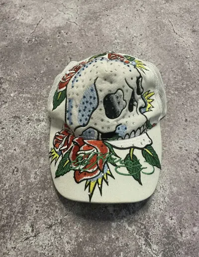 Pre-owned Ed Hardy X Vintage Ed Hardy Vintage Skull Y2k Cap