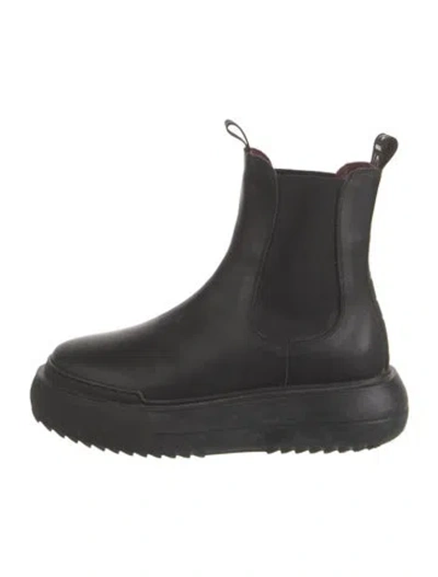 Pre-owned Ed Parrish Leather Chelsea Boots In Black