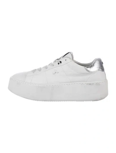 Pre-owned Ed Parrish Leather Sneakers In White