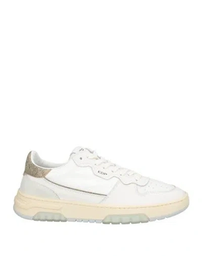 Ed Parrish Man Sneakers White Size 9 Leather, Textile Fibers