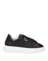 Ed Parrish Woman Sneakers Black Size 6 Leather, Textile Fibers In Black