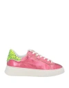 Ed Parrish Woman Sneakers Magenta Size 7 Leather, Textile Fibers In Magenta