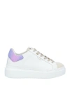 Ed Parrish Woman Sneakers White Size 7 Leather, Textile Fibers In White